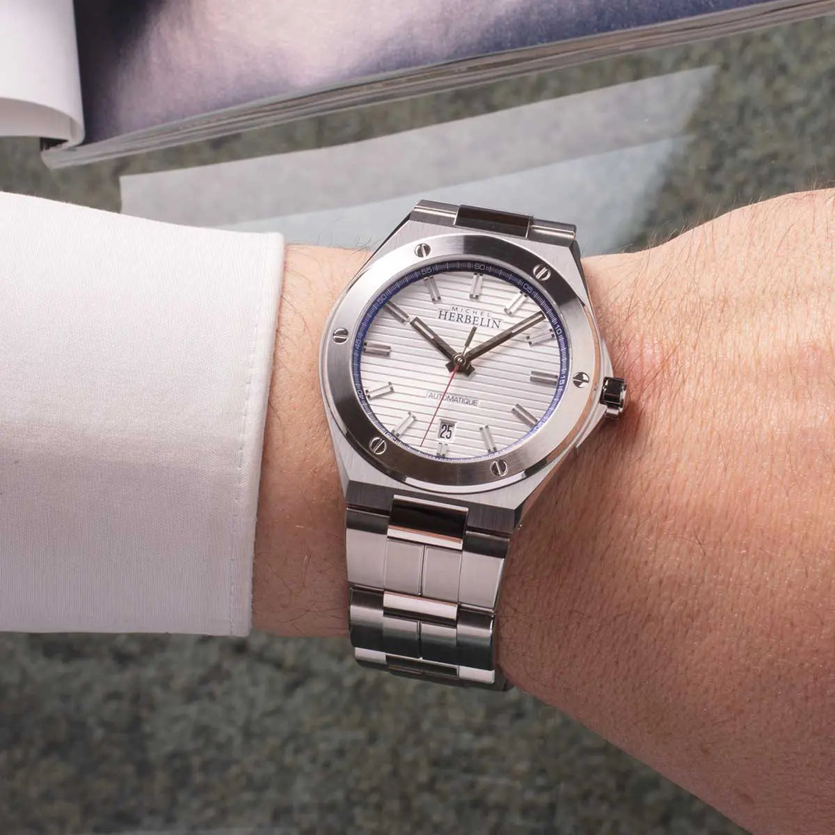 OROLOGIO HERBELIN CAP CAMARAT AUTOMATIC 1645B42-HERBELIN-Eldorado Jewels