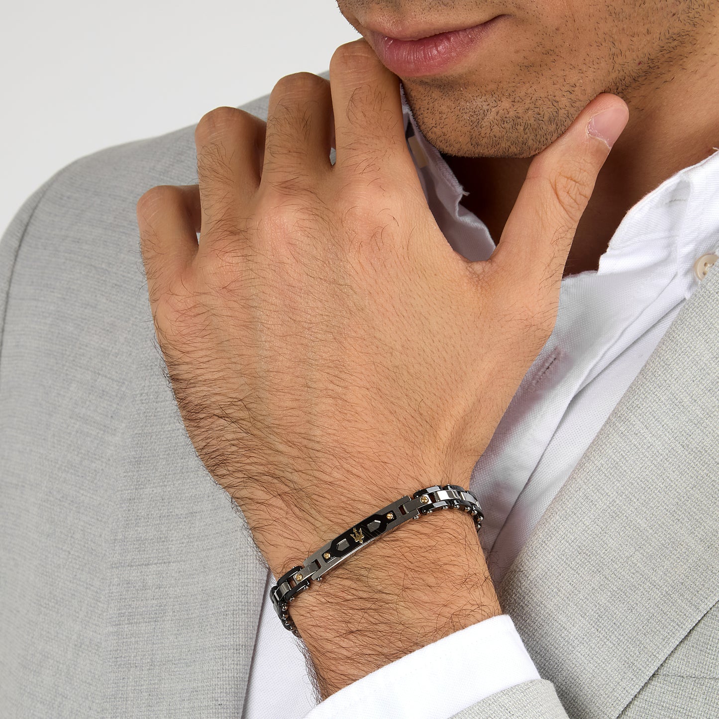 BRACCIALE UOMO MASERATI CERAMIC GOLD JM424AXU01-MASERATI-Eldorado Jewels