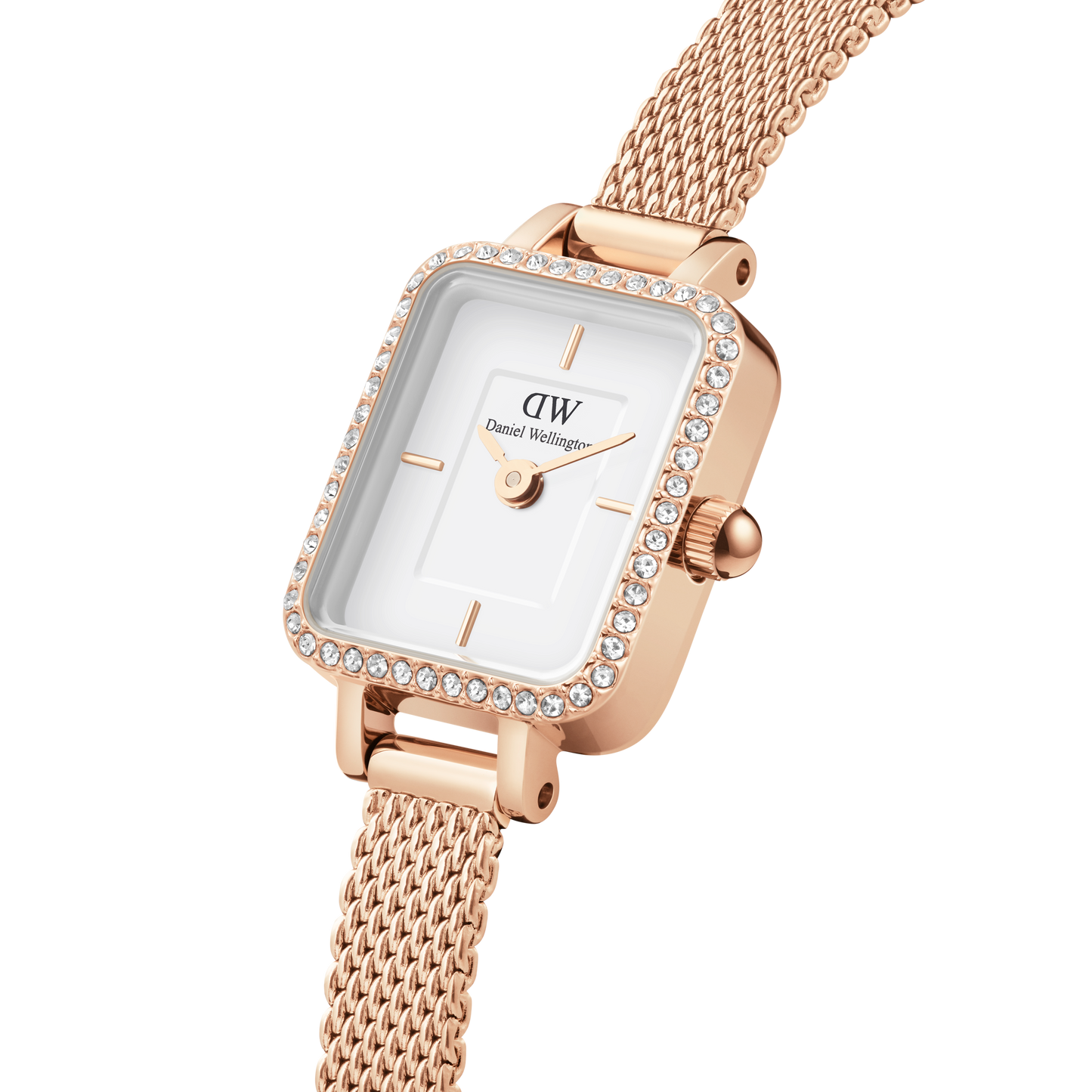 Orologio Daniel Wellington donna Quadro Mini Lumine Bezel Rose Gold