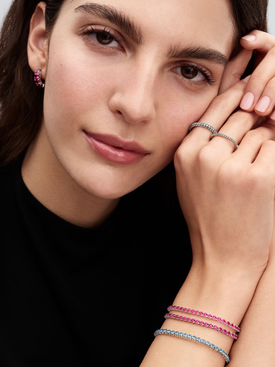 Pandora Bracciale Tennis Cristalli Rosa Scuro 591469C04