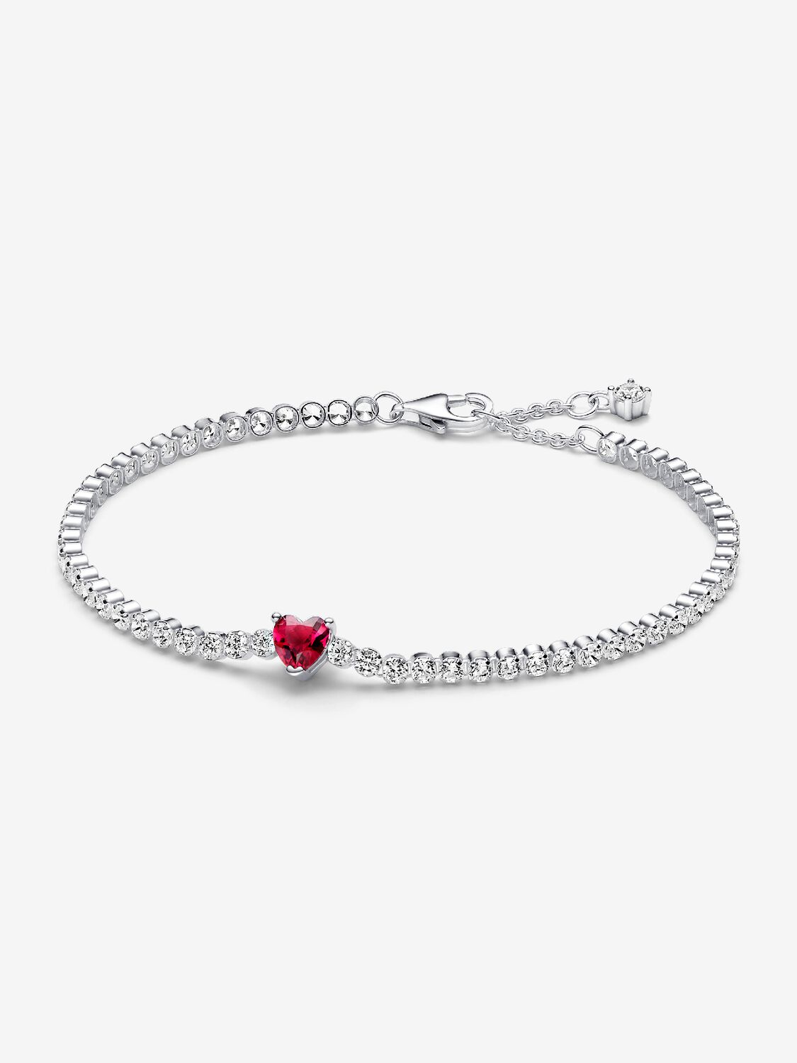 Pandora Bracciale Tennis con Cuore Rosso 590041C02