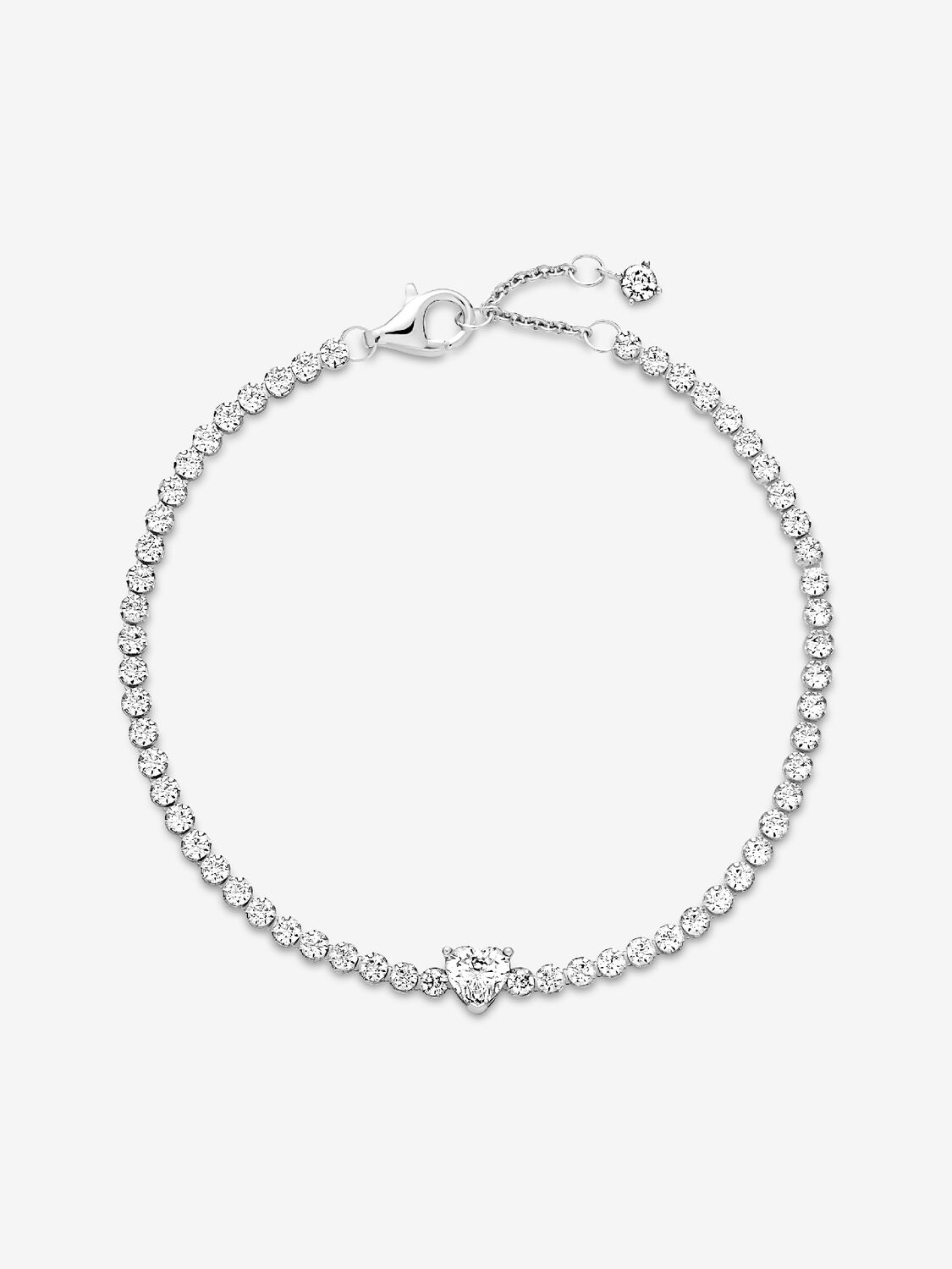 Pandora Bracciale Tennis con Cuore in rilievo 590041C01