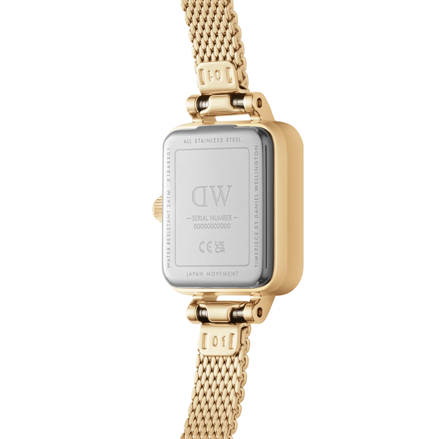 Orologio donna Daniel Wellington Quadro Mini Lumine Bezel Gold DW00100730-DANIEL WELLINGTON-Eldorado Jewels