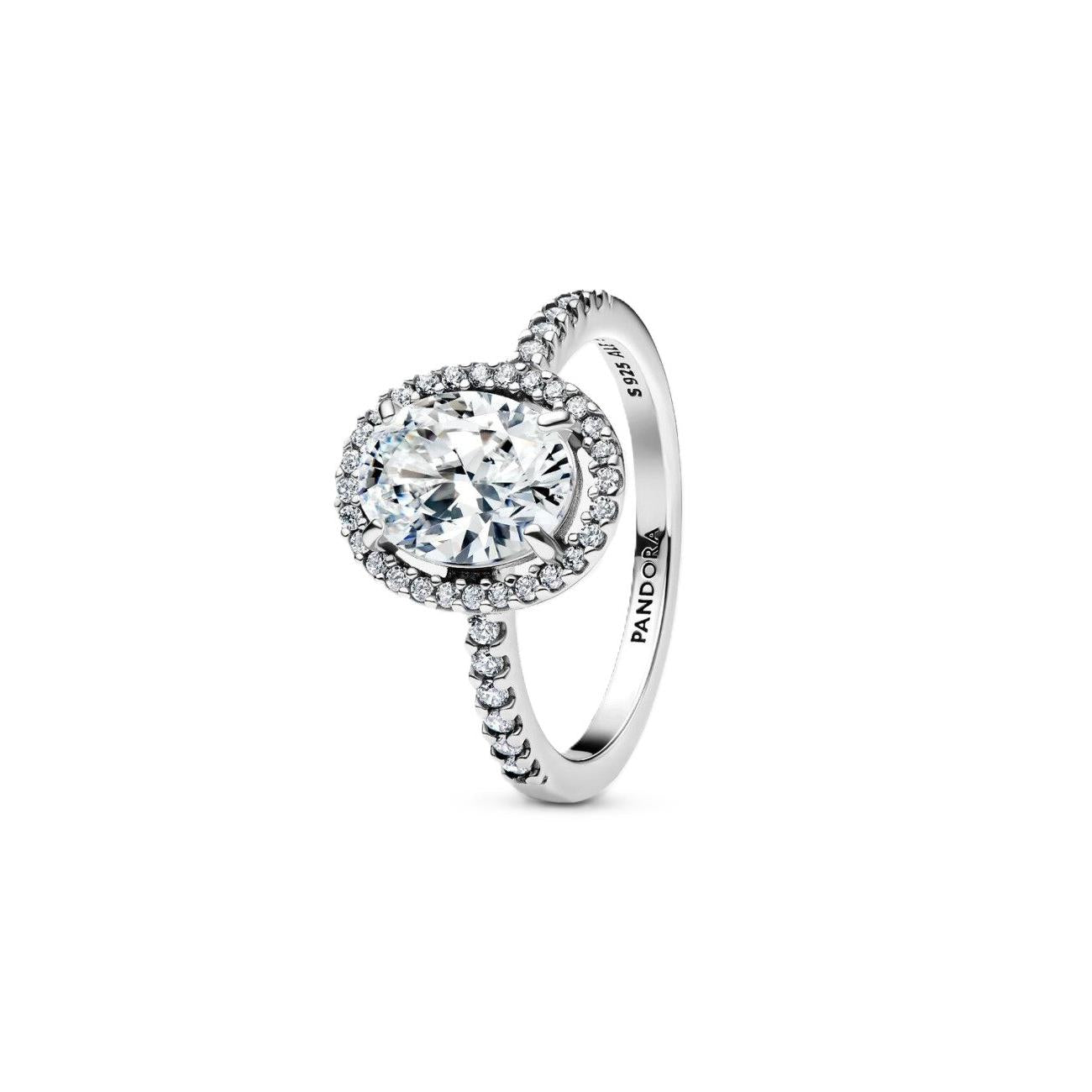 Anello Cuore Solitario Pavé Rosa Pandora Argento 925 Misura 52 193777C01-52