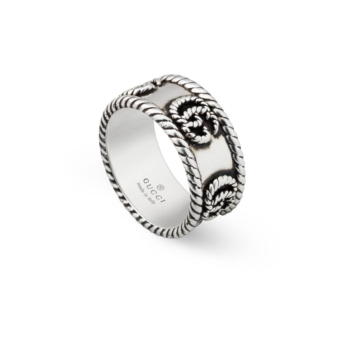 Anello Fascia Trama Intrecciata Gucci Argento 925 YBC627729001