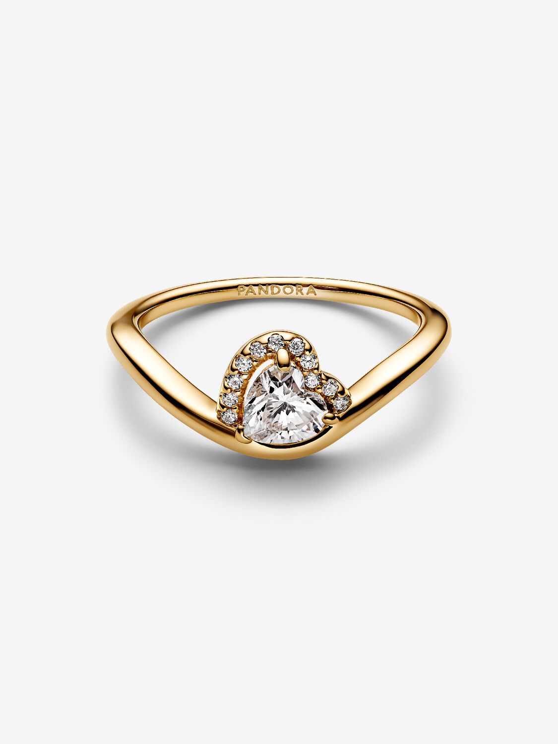 Anello Pandora Onda con Cuore Luminoso 163660C01