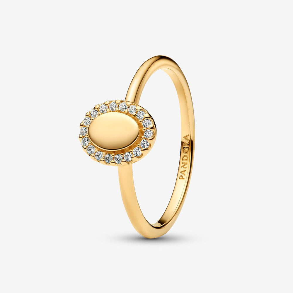 Anello Pandora Ovale e Pavè da incidere 163800C01