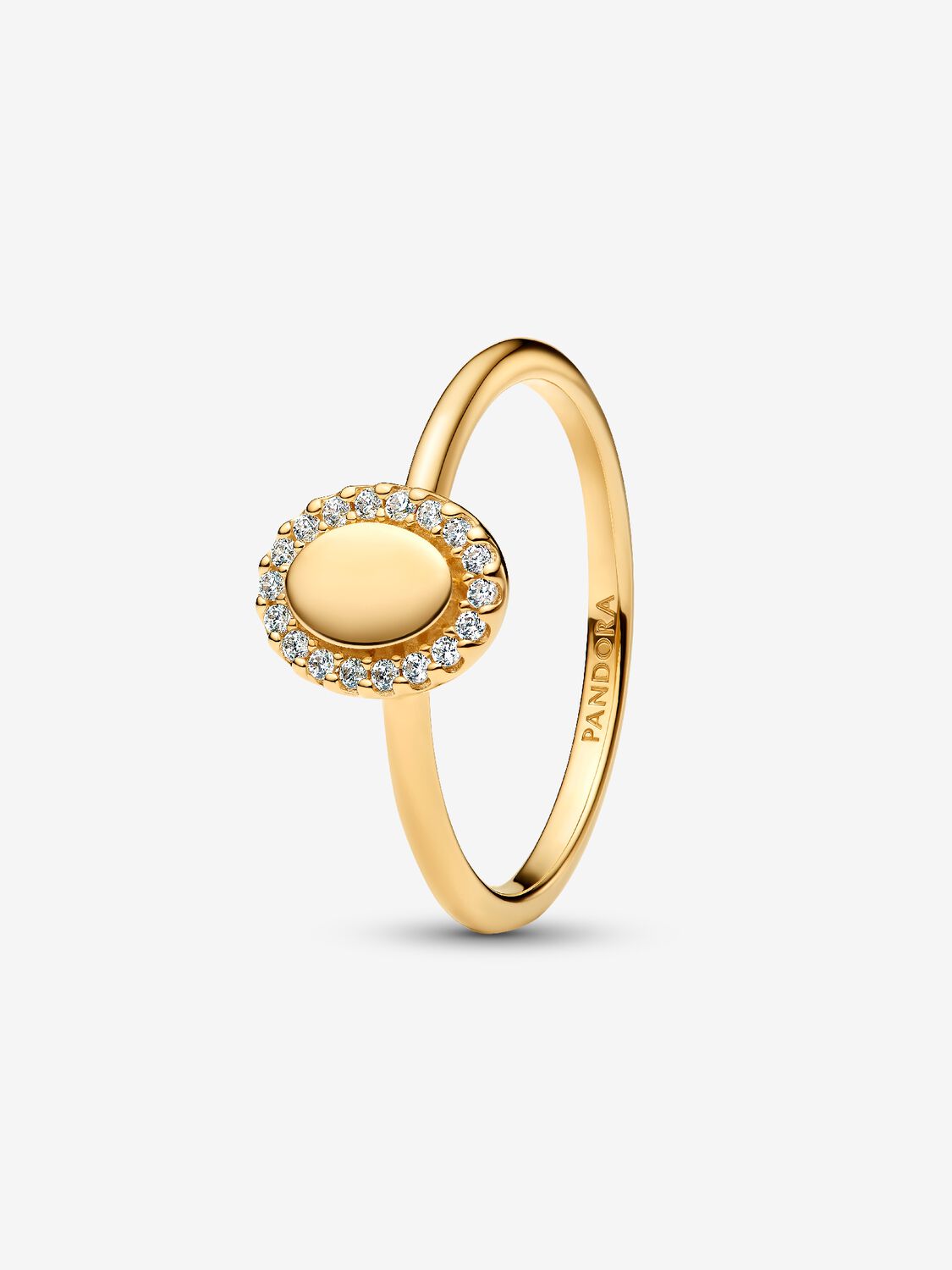 Anello Pandora Ovale e Pavè da incidere 163800C01