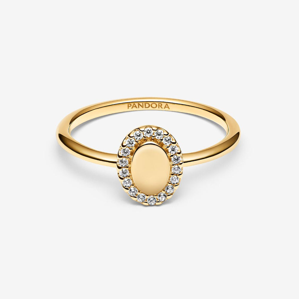 Anello Pandora Ovale e Pavè da incidere 163800C01