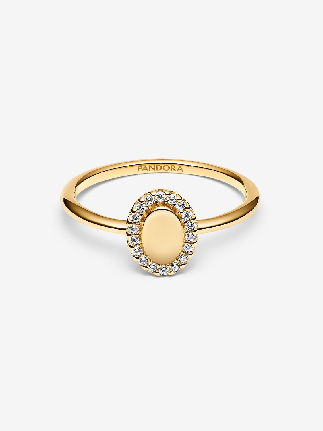 Anello Pandora Ovale e Pavè da incidere 163800C01
