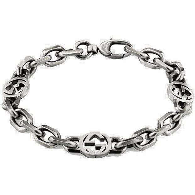 Bracciale Gucci Interlocking G YBA620798001 argento 925 anticato