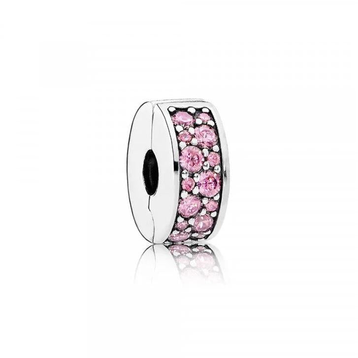 Charm Clip Cuore a Pavé Rosa Pandora 791817PCZ