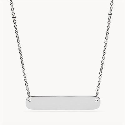 Collana Targhetta Cava Fossil Acciaio Nero JF02967040