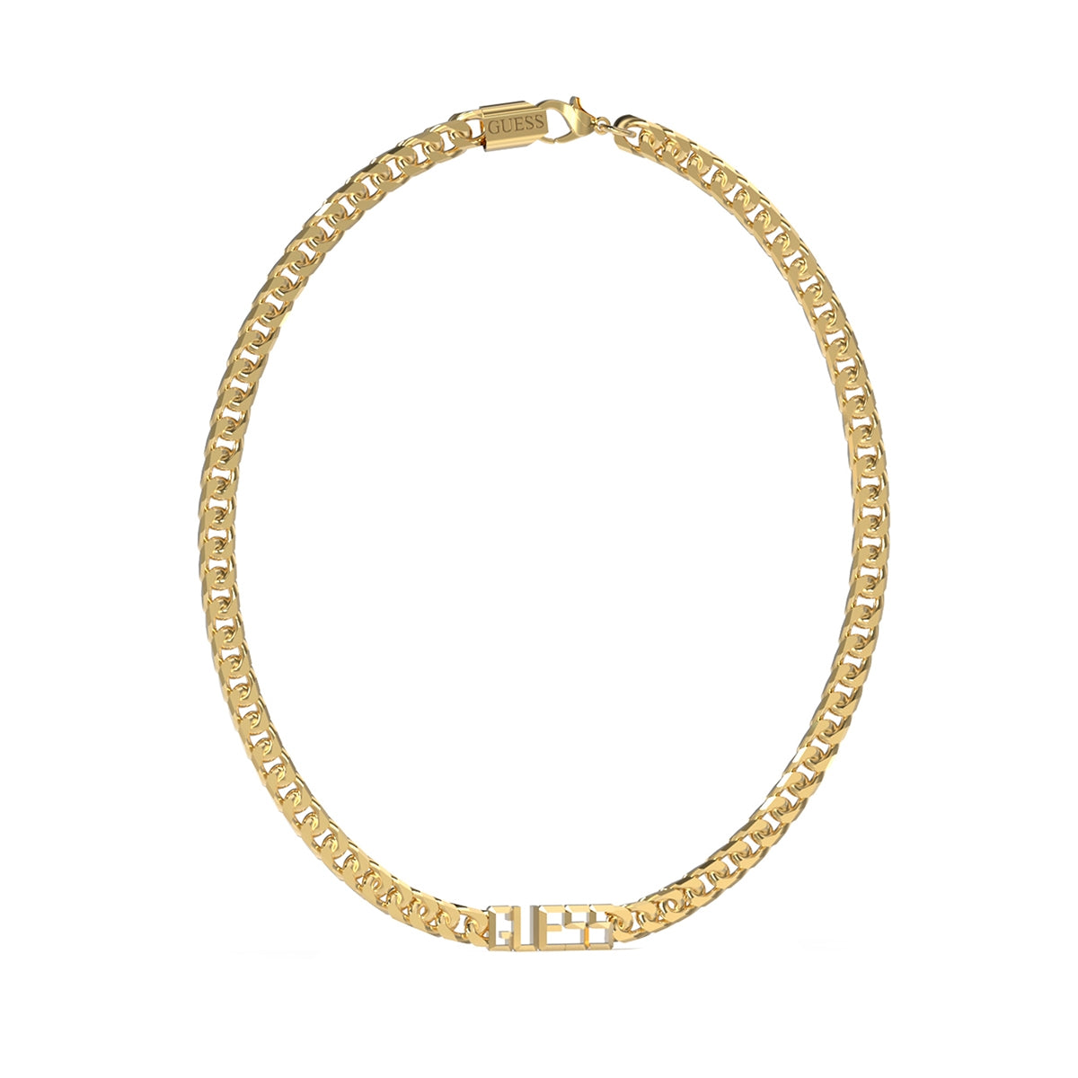 Collana Uomo Targhetta Logo Guess Bicolore JUMN03204JWYGBKT-U