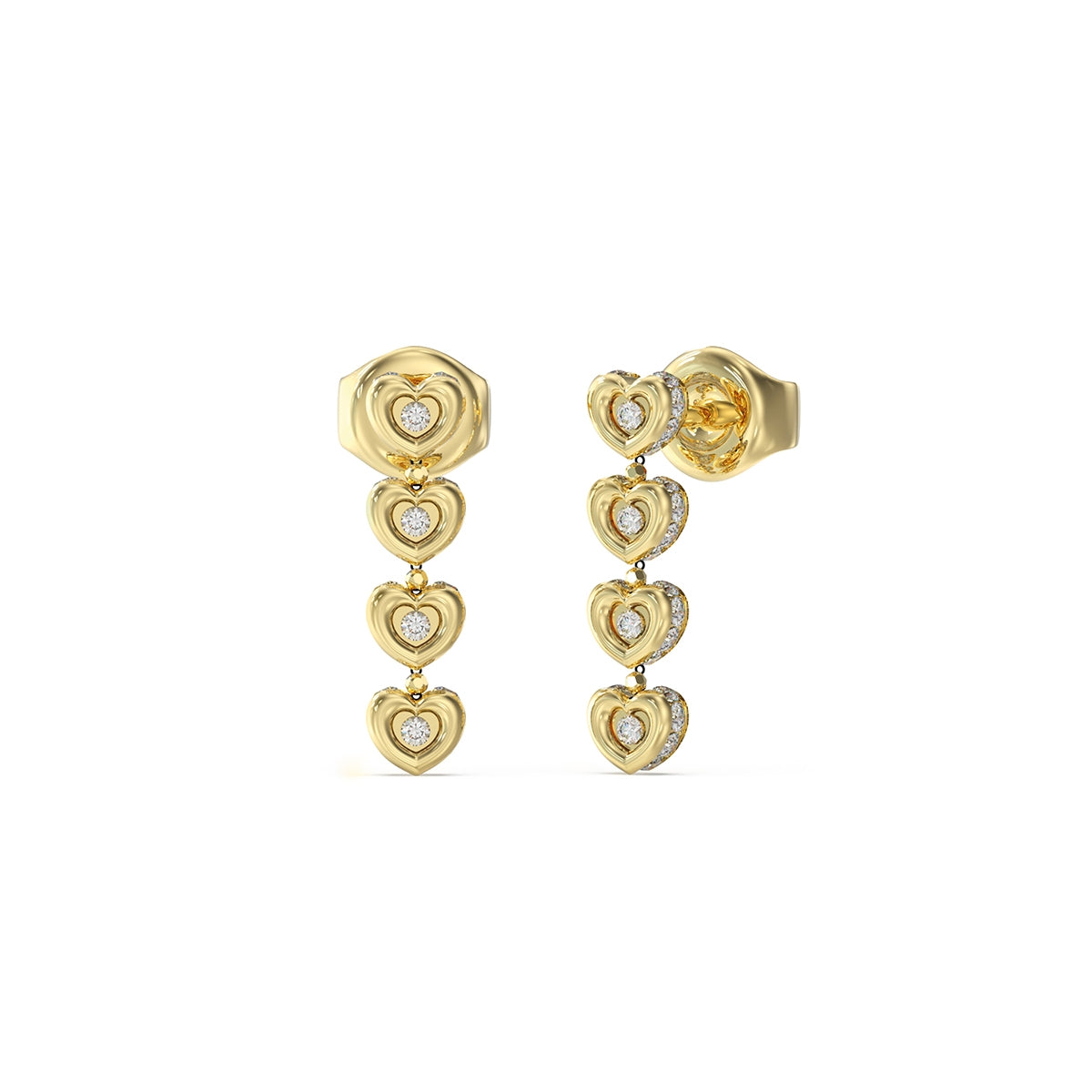 Orecchini a Cerchio Sottile Cristalli Guess Oro Giallo JUBE05473JWYGT-U (Coppia)