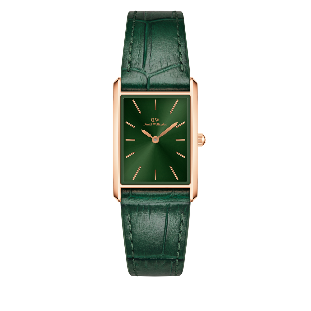 Orologio donna Daniel Wellington Bound Crocodile Emerald Sunray Rose Gold