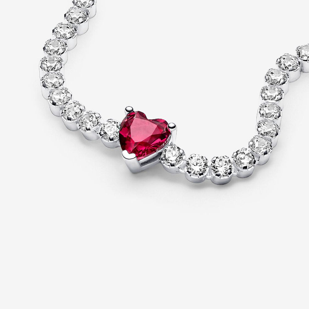 Pandora Bracciale Tennis con Cuore Rosso 590041C02