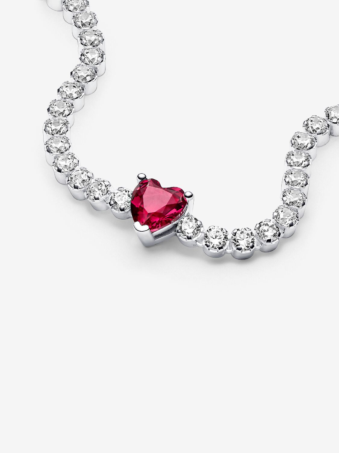 Pandora Bracciale Tennis con Cuore Rosso 590041C02